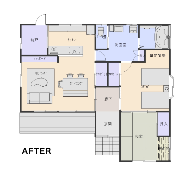 ダイクの全面リフォーム事例 case03 間取り