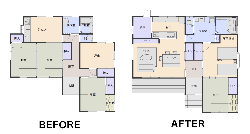 ダイクの全面リフォーム事例 case03 間取り