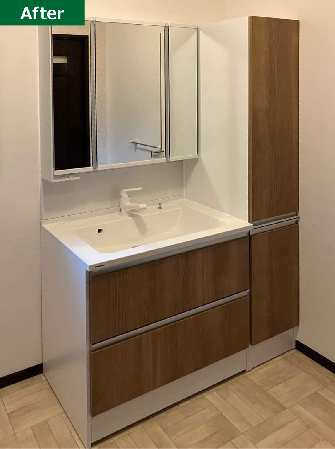 泉区X様邸 洗面台リフォーム 約50万円／工期7日間 施工後
