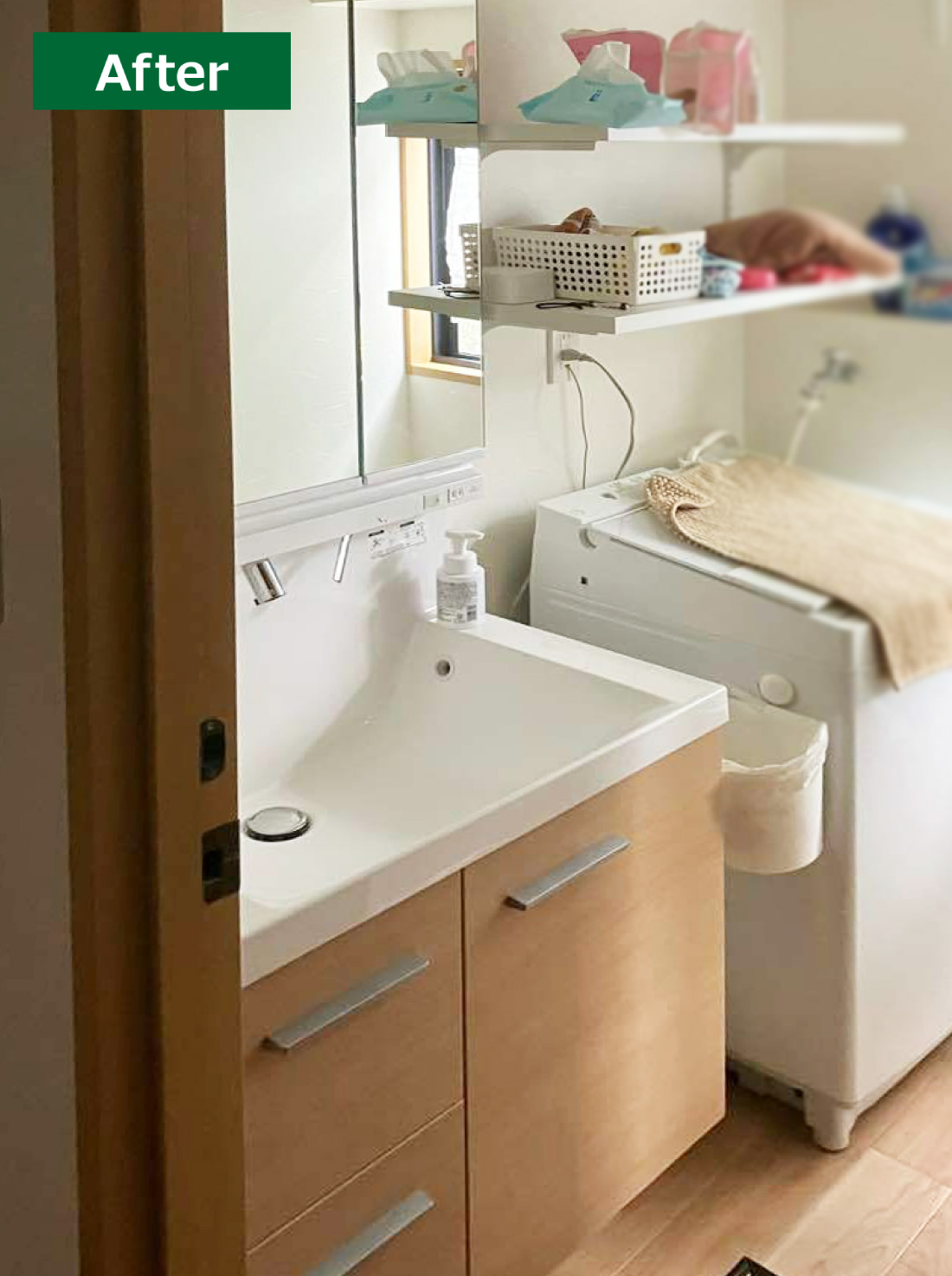 富谷市K様邸 洗面台リフォーム 約40万円/工期3日間 施工後