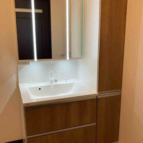 朝の準備も楽しく🪞洗面化粧台交換工事